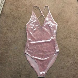 Pink velvet bodysuit from Forever 21 size small